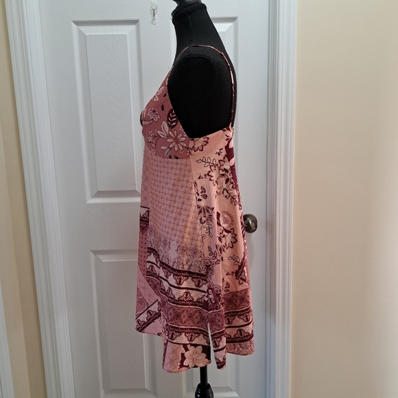 La Vie En Rose Lingerie Satin Slip Dress Pink Size Medium Chemise Nightie - Picture 4 of 12
